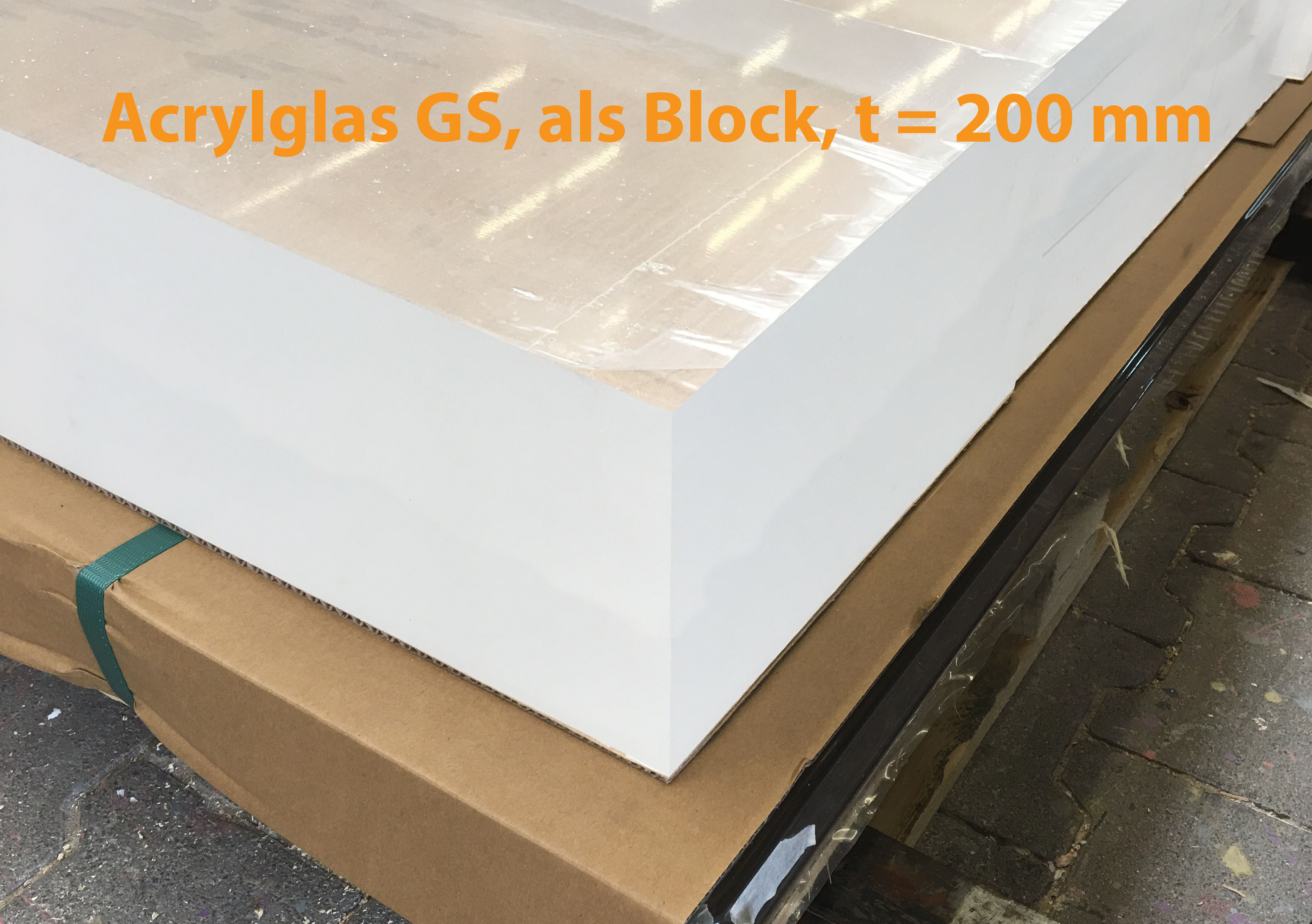 Acrylglasblock, GS, farblos, 1001, t = 200 mm